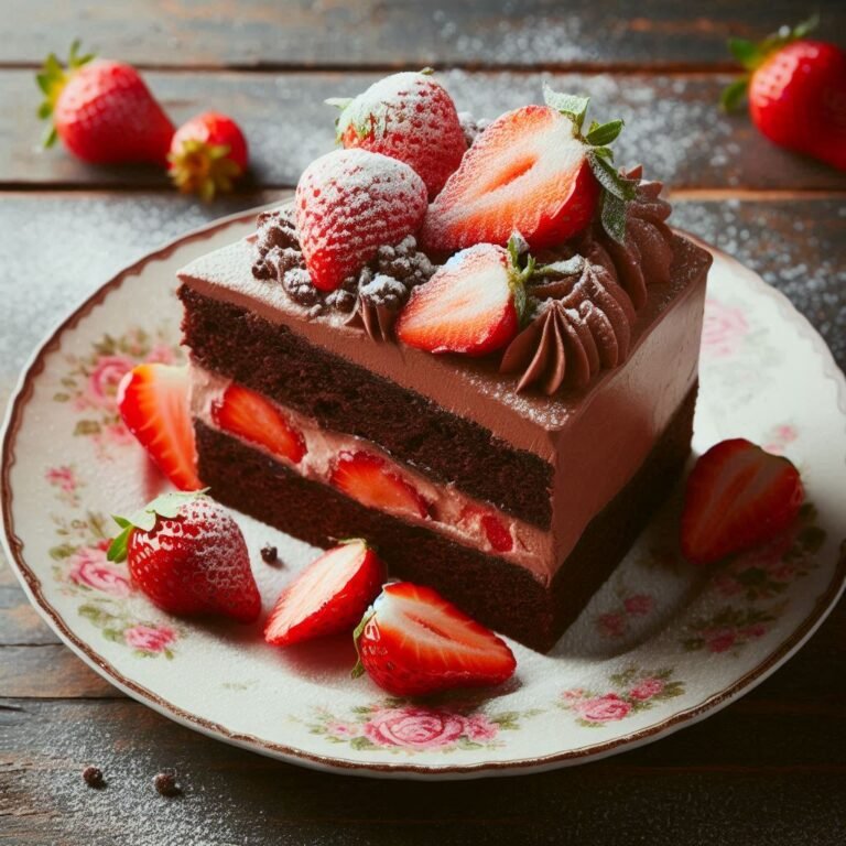 a slice of chocolate cake