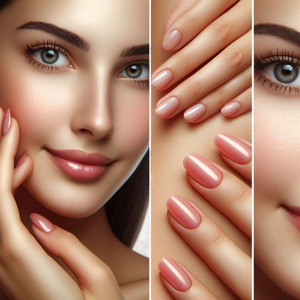 A before and after image showcasing the improvements in skin and nails after using a collagen supplement. 1